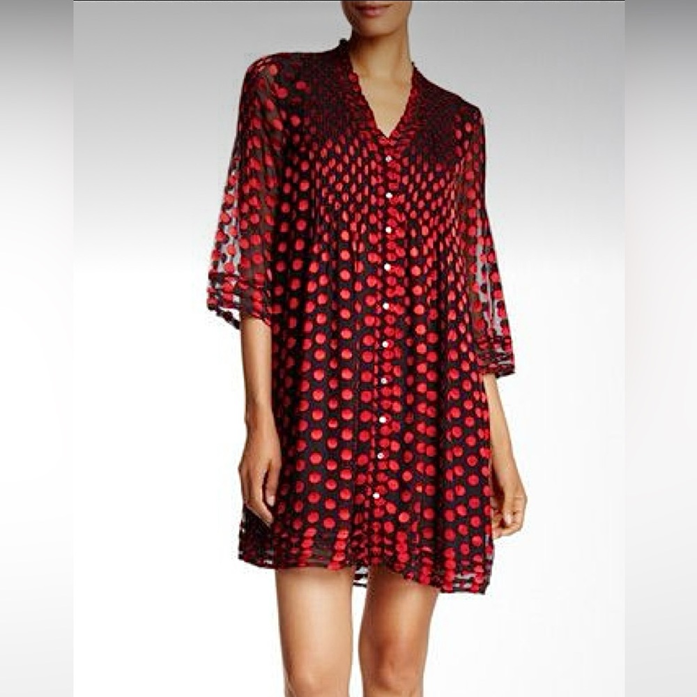 diane von furstenberg red polka dot dress Barrington wrap-effect printed jersey mini dress